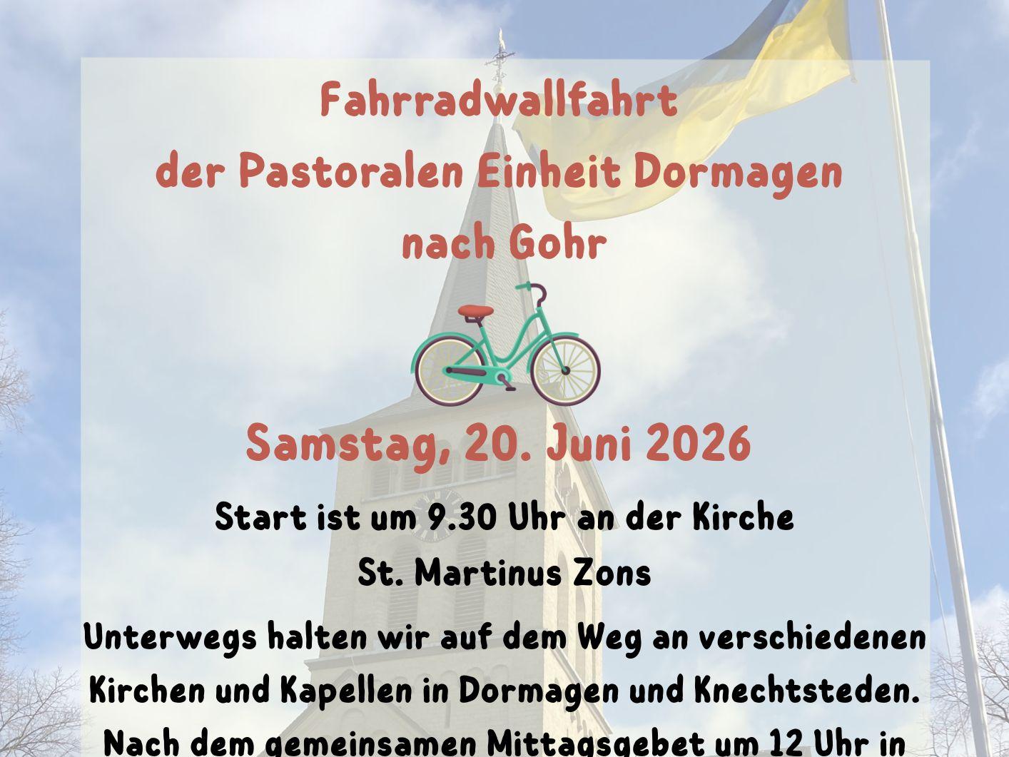 Einladung zur Fahrradwallfahrt nach Gohr