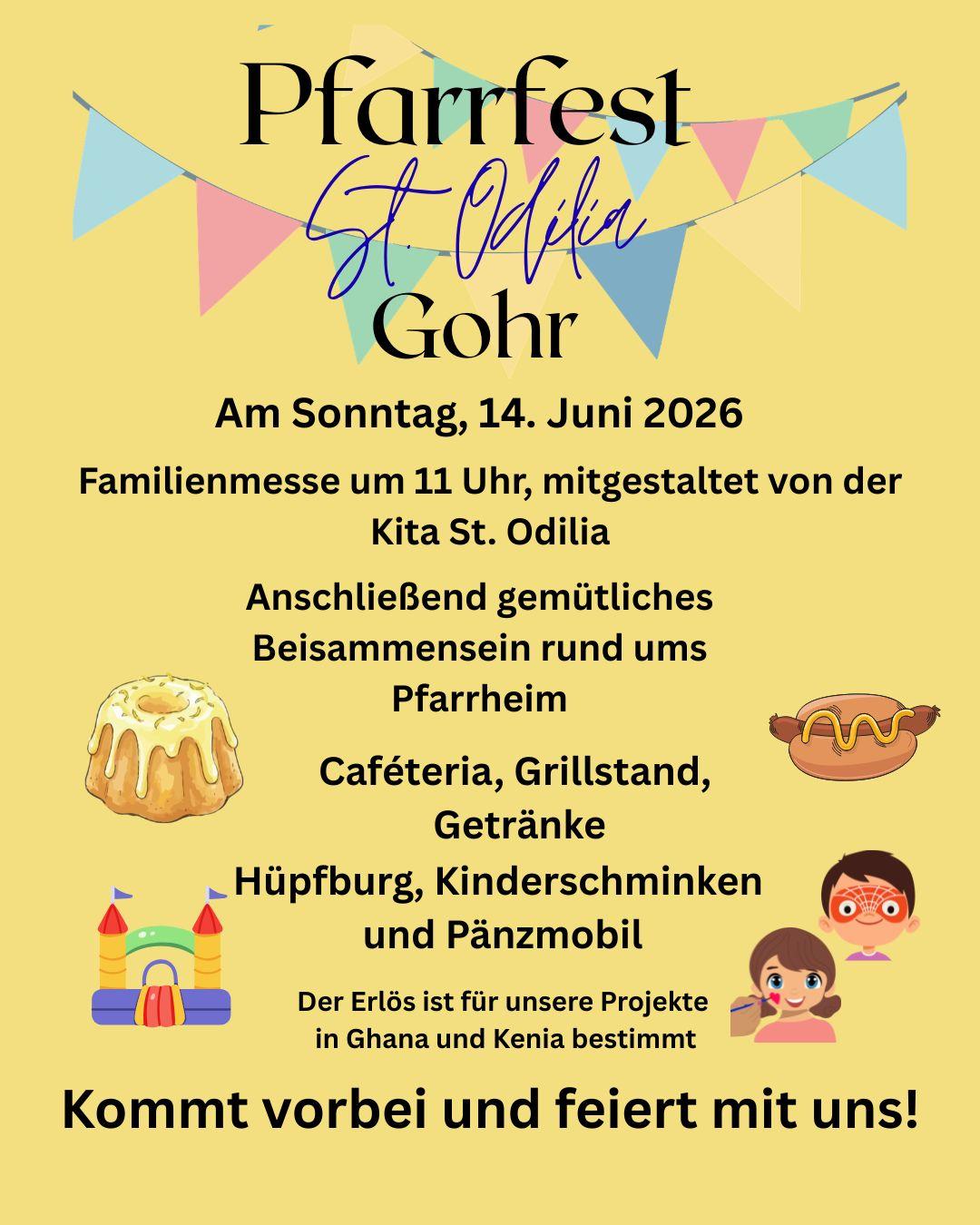 Einladung zum Pfarrfest in Gohr