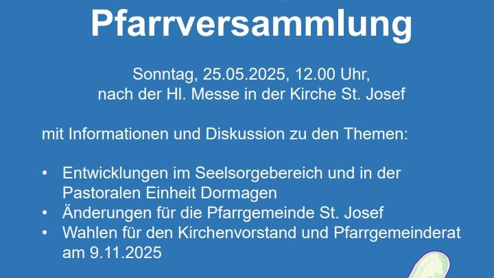 Einladung zur Pfarrversammlung in St. Josef