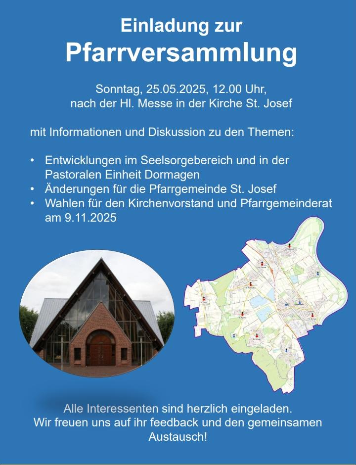 Einladung zur Pfarrversammlung in St. Josef (c) KGV Einladung zur Pfarrversammlung in St. Josef