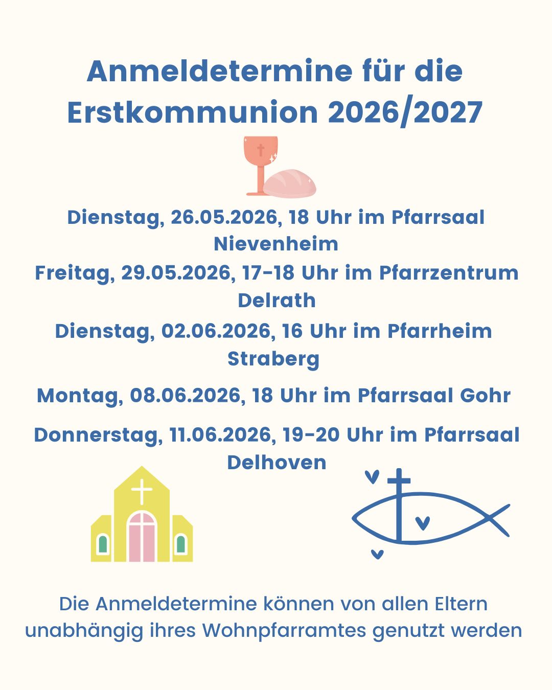 Termine für Elternabende sind aufgelistet